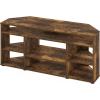 Furinno Turn-N-Tube Easy Assembly 4-Tier Petite Entertainment Center / TV Stand / TV Unit / TV Desk, Stainless Steel, Americano/Chrome(Amber Pine)