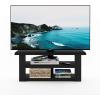 Furinno Turn-N-Tube Easy Assembly 4-Tier Petite Entertainment Center / TV Stand / TV Unit / TV Desk, Stainless Steel, Americano/Chrome(Black)