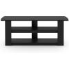 Furinno Turn-N-Tube Easy Assembly 4-Tier Petite Entertainment Center / TV Stand / TV Unit / TV Desk, Stainless Steel, Americano/Chrome(Black)