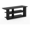 Furinno Turn-N-Tube Easy Assembly 4-Tier Petite Entertainment Center / TV Stand / TV Unit / TV Desk, Stainless Steel, Americano/Chrome(Black)