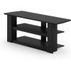 Furinno Turn-N-Tube Easy Assembly 4-Tier Petite Entertainment Center / TV Stand / TV Unit / TV Desk, Stainless Steel, Americano/Chrome(Black)
