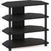Furinno Turn-N-Tube Easy Assembly 4-Tier Petite Entertainment Center / TV Stand / TV Unit / TV Desk, Stainless Steel, Americano/Chrome(Blackwood)