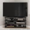 Furinno Turn-N-Tube Easy Assembly 4-Tier Petite Entertainment Center / TV Stand / TV Unit / TV Desk, Stainless Steel, Americano/Chrome(Blackwood/Black)