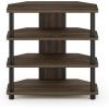 Furinno Turn-N-Tube Easy Assembly 4-Tier Petite Entertainment Center / TV Stand / TV Unit / TV Desk, Stainless Steel, Americano/Chrome(Columbia Walnut)
