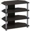Furinno Turn-N-Tube Easy Assembly 4-Tier Petite Entertainment Center / TV Stand / TV Unit / TV Desk, Stainless Steel, Americano/Chrome(Espresso)