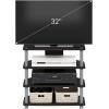 Furinno Turn-N-Tube Easy Assembly 4-Tier Petite Entertainment Center / TV Stand / TV Unit / TV Desk, Stainless Steel, Americano/Chrome(Espresso)