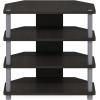 Furinno Turn-N-Tube Easy Assembly 4-Tier Petite Entertainment Center / TV Stand / TV Unit / TV Desk, Stainless Steel, Americano/Chrome(Espresso)