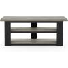Furinno Turn-N-Tube Easy Assembly 4-Tier Petite Entertainment Center / TV Stand / TV Unit / TV Desk, Stainless Steel, Americano/Chrome(French Oak Grey)