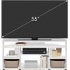 Furinno Turn-N-Tube Easy Assembly 4-Tier Petite Entertainment Center / TV Stand / TV Unit / TV Desk, Stainless Steel, Americano/Chrome(White)