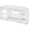 Furinno Turn-N-Tube Easy Assembly 4-Tier Petite Entertainment Center / TV Stand / TV Unit / TV Desk, Stainless Steel, Americano/Chrome(White)