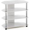 Furinno Turn-N-Tube Easy Assembly 4-Tier Petite Entertainment Center / TV Stand / TV Unit / TV Desk, Stainless Steel, Americano/Chrome(White Oak)