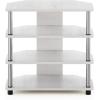 Furinno Turn-N-Tube Easy Assembly 4-Tier Petite Entertainment Center / TV Stand / TV Unit / TV Desk, Stainless Steel, Americano/Chrome(White Oak)