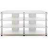 Furinno Turn-N-Tube Easy Assembly 4-Tier Petite Entertainment Center / TV Stand / TV Unit / TV Desk, Stainless Steel, Americano/Chrome(White Oak/Stainless Steel)