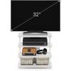 Furinno Turn-N-Tube Easy Assembly 4-Tier Petite Entertainment Center / TV Stand / TV Unit / TV Desk, Stainless Steel, Americano/Chrome(White/White)