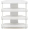 Furinno Turn-N-Tube Easy Assembly 4-Tier Petite Entertainment Center / TV Stand / TV Unit / TV Desk, Stainless Steel, Americano/Chrome(White/White)