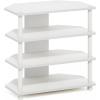 Furinno Turn-N-Tube Easy Assembly 4-Tier Petite Entertainment Center / TV Stand / TV Unit / TV Desk, Stainless Steel, Americano/Chrome(White/White)