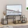 Furinno Turn-N-Tube Handel Stand for TV up to 55 Inch, Espresso(French Oak Grey/Black)