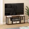 Furinno Turn-N-Tube No Tools 3D 3-Tier Entertainment TV Stand up to 50 inch TV, Round Tubes, Columbia Walnut/Black(Amber Pine/Black)