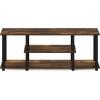 Furinno Turn-N-Tube No Tools 3D 3-Tier Entertainment TV Stand up to 50 inch TV, Round Tubes, Columbia Walnut/Black(Amber Pine/Black)