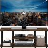 Furinno Turn-N-Tube No Tools 3D 3-Tier Entertainment TV Stand up to 50 inch TV, Round Tubes, Columbia Walnut/Black(Amber Pine/Black)