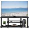 Furinno Turn-N-Tube No Tools 3D 3-Tier Entertainment TV Stand up to 50 inch TV, Round Tubes, Columbia Walnut/Black(Americano/Black)