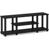 Furinno Turn-N-Tube No Tools 3D 3-Tier Entertainment TV Stand up to 50 inch TV, Round Tubes, Columbia Walnut/Black(Americano/Black)