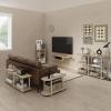 Furinno Turn-N-Tube No Tools 3D 3-Tier Entertainment TV Stand up to 50 inch TV, Round Tubes, Columbia Walnut/Black(Bauhaus Oak/Beige)