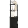 Furinno Turn-N-Tube No Tools 3D 3-Tier Entertainment TV Stand up to 50 inch TV, Round Tubes, Columbia Walnut/Black(Blackwood/Black)