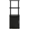 Furinno Turn-N-Tube No Tools 3D 3-Tier Entertainment TV Stand up to 50 inch TV, Round Tubes, Columbia Walnut/Black(Blackwood/Black)