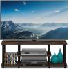 Furinno Turn-N-Tube No Tools 3D 3-Tier Entertainment TV Stand up to 50 inch TV, Round Tubes, Columbia Walnut/Black(Columbia Walnut/Black)