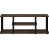 Furinno Turn-N-Tube No Tools 3D 3-Tier Entertainment TV Stand up to 50 inch TV, Round Tubes, Columbia Walnut/Black(Columbia Walnut/Black)