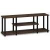 Furinno Turn-N-Tube No Tools 3D 3-Tier Entertainment TV Stand up to 50 inch TV, Round Tubes, Columbia Walnut/Black(Columbia Walnut/Black)