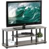 Furinno Turn-N-Tube No Tools 3D 3-Tier Entertainment TV Stand up to 50 inch TV, Round Tubes, Columbia Walnut/Black(French Oak)