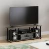 Furinno Turn-N-Tube No Tools 3D 3-Tier Entertainment TV Stand up to 50 inch TV, Round Tubes, Columbia Walnut/Black(French Oak)
