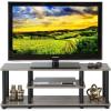Furinno Turn-N-Tube No Tools 3D 3-Tier Entertainment TV Stand up to 50 inch TV, Round Tubes, Columbia Walnut/Black(French Oak)