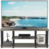 Furinno Turn-N-Tube No Tools 3D 3-Tier Entertainment TV Stand up to 50 inch TV, Round Tubes, Columbia Walnut/Black(French Oak/Black)