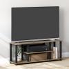 Furinno Turn-N-Tube No Tools 3D 3-Tier Entertainment TV Stand up to 50 inch TV, Round Tubes, Columbia Walnut/Black(French Oak/Black)
