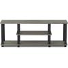 Furinno Turn-N-Tube No Tools 3D 3-Tier Entertainment TV Stand up to 50 inch TV, Round Tubes, Columbia Walnut/Black(French Oak/Black)