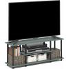 Furinno Turn-N-Tube No Tools 3D 3-Tier Entertainment TV Stand up to 50 inch TV, Round Tubes, Columbia Walnut/Black(Sage Green/Black)