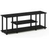 Furinno Turn-N-Tube No Tools 3D 3-Tier Entertainment TV Stand up to 50 inch TV, Round Tubes, Columbia Walnut/Black(Walnut)