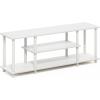 Furinno Turn-N-Tube No Tools 3D 3-Tier Entertainment TV Stand up to 50 inch TV, Round Tubes, Columbia Walnut/Black(White/White)