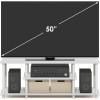 Furinno Turn-N-Tube No Tools 3D 3-Tier Entertainment TV Stand up to 50 inch TV, Round Tubes, Columbia Walnut/Black(White/White)