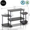 Furinno Turn-N-Tube Rounded Corner TV Entertainment Center, Light Cherry/Black(Light Cherry/Black)