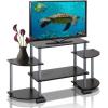 Furinno Turn-N-Tube Rounded Corner TV Entertainment Center, Light Cherry/Black(Light Cherry/Black)
