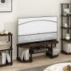 Furinno Turn-S-Tube Wide TV Entertainment Center, Black/Grey(Amber Pine/Black)
