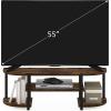 Furinno Turn-S-Tube Wide TV Entertainment Center, Black/Grey(Amber Pine/Black)