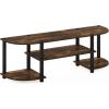 Furinno Turn-S-Tube Wide TV Entertainment Center, Black/Grey(Amber Pine/Black)