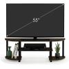 Furinno Turn-S-Tube Wide TV Entertainment Center, Black/Grey(Columbia Walnut/Black)
