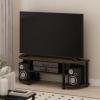 Furinno Turn-S-Tube Wide TV Entertainment Center, Black/Grey(Columbia Walnut/Black)