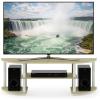 Furinno Turn-S-Tube Wide TV Entertainment Center, Black/Grey(Cream Faux Marble/White)